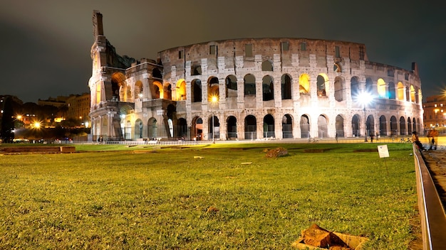 Night view of the colosseum in Rome, the capital of Italy. Colosseum in Rome at night