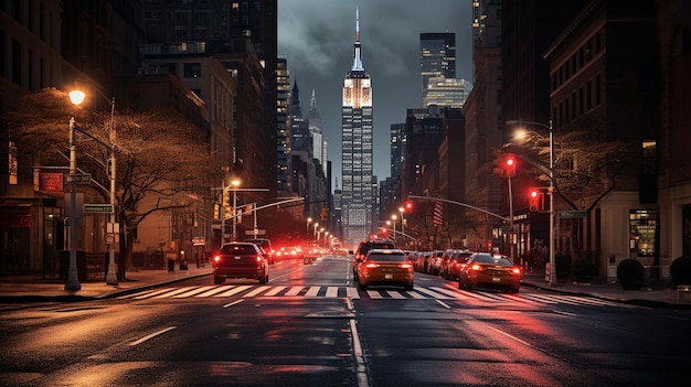 Night view of Empire State Building