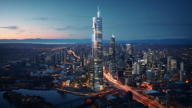 Night view of Eureka Tower