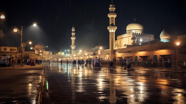 Night view of Great Mosque of Kano