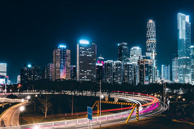 The night view of guangzhou city building