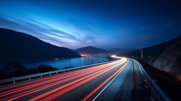 街の高速道路の夜景