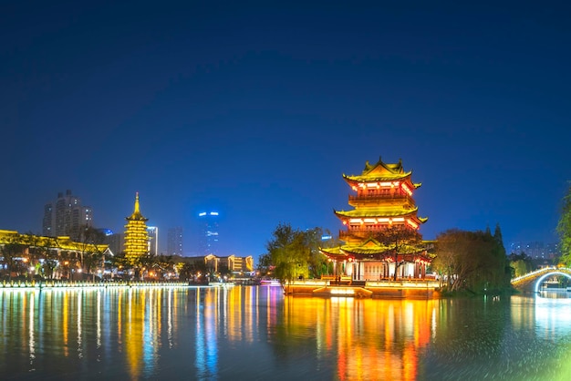 淮安青江古運河の夜景