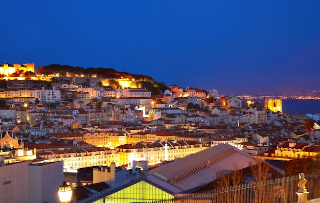 Night view of Lisbon Portugal