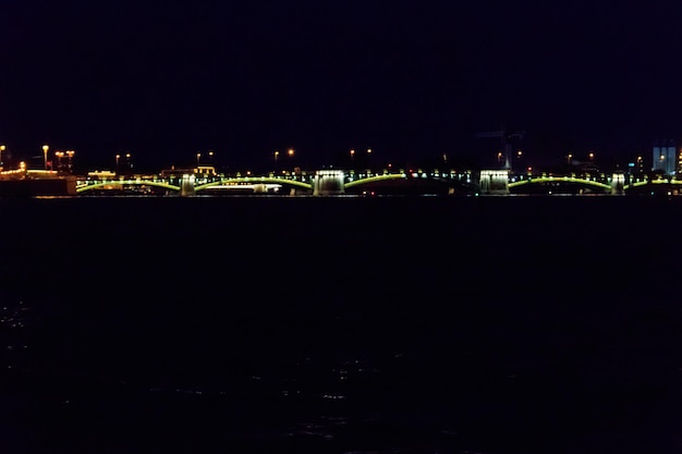 Night view of the Neva river in St Petersburg Ukraine
