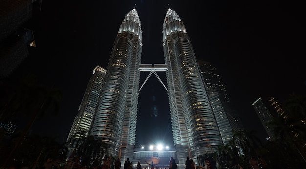 Night view of Petronas Towers, Kuala Lumpur