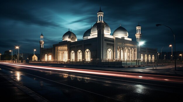 Photo night view of sankore madrasah