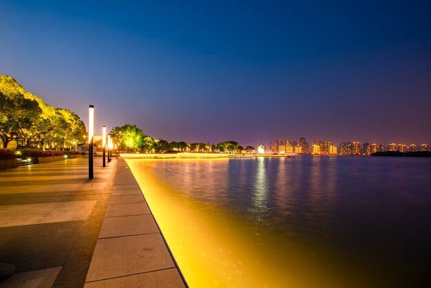 The night view of Suzhou Jinji Lake