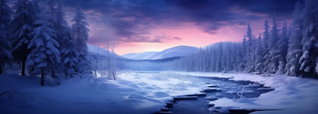 Night winter landscape