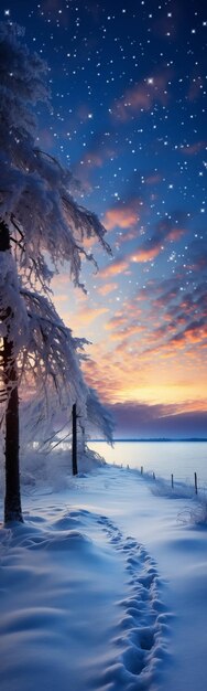 Night winter landscape