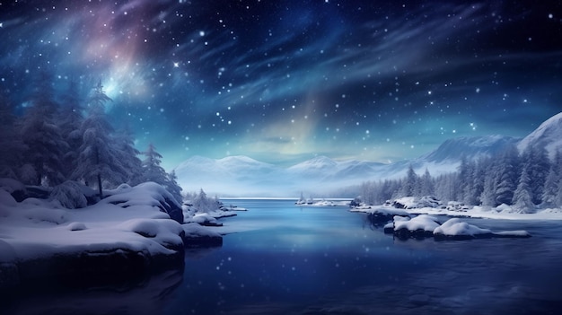 Night winter landscape