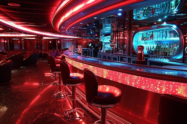 Nightclub with bar counter