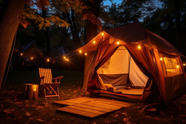 Photo nightfall nook camping tent photo