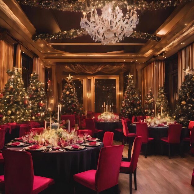 The nightlife luxe party on christmas night marry christmas new year party dance and decoration