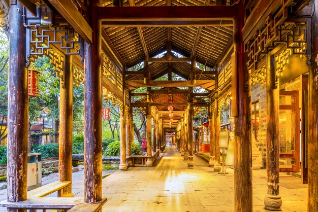 Nightscape of Chengdu Ancient Town, Sichuan Province, China