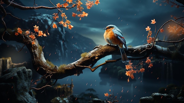 Nighttime Avian Rest in 4K