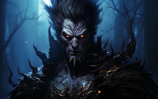 Nighttime Enchantment High Detail Cursed Prince Morphs into Beast in Fantasy Art