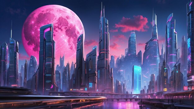 Nighttime Glimpse of the Futuristic City