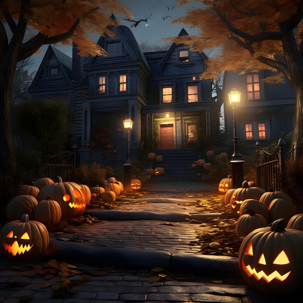 nighttime Horror Charm Wallpaper Seasonal Embrace of Fright