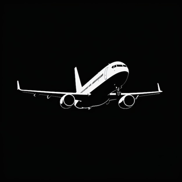 Photo nighttime silhouette of commercial jet liner flying vector illustration