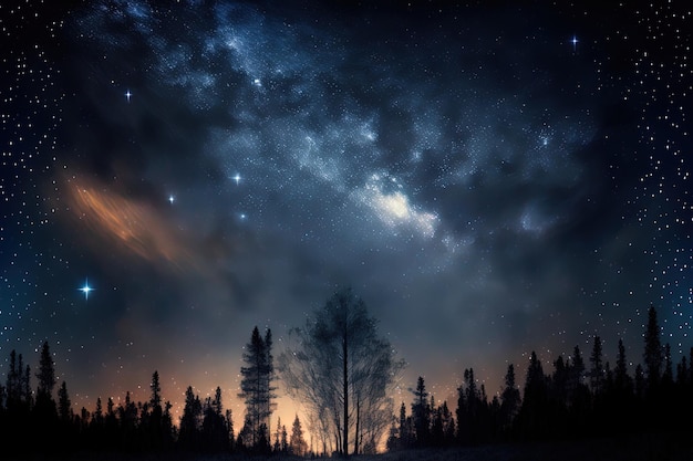 Nighttime sky with stars