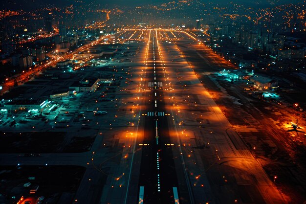 Nighttime Skyline Landing Perspective