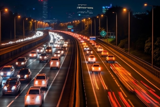 Nighttime Traffic Flow on Highway Generative AI