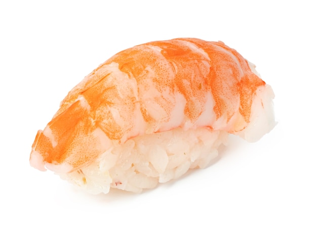 Nigiri sushi isolated on white surface close up