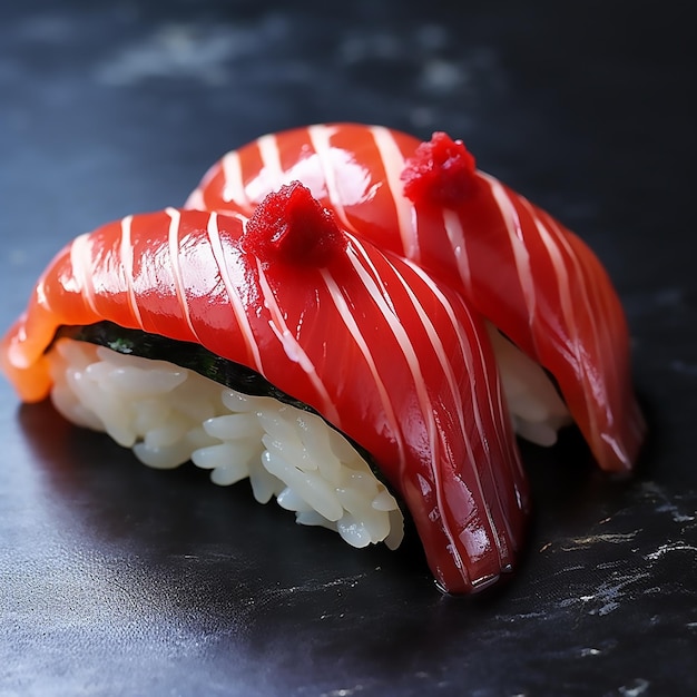 Photo nigiri sushi varied gourmet food