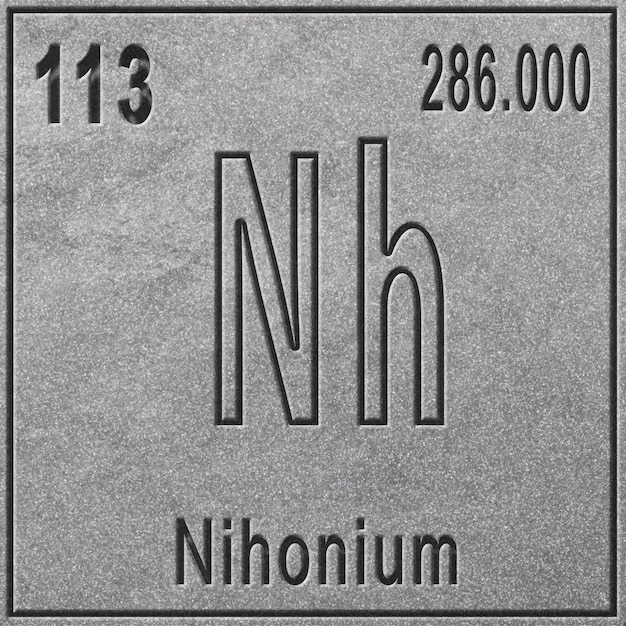 写真 ニホニウム化学元素原子番号と原子量の記号