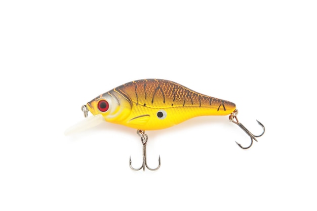 nikolaev ukraine 08 july 2022 fishing lure isolated on white wobbler on white active hobby recreation concept