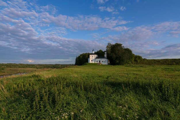 Nikolskaya church on Truvorov Gorodishche on a sunny  summer day Izborsk Pskov region Russia