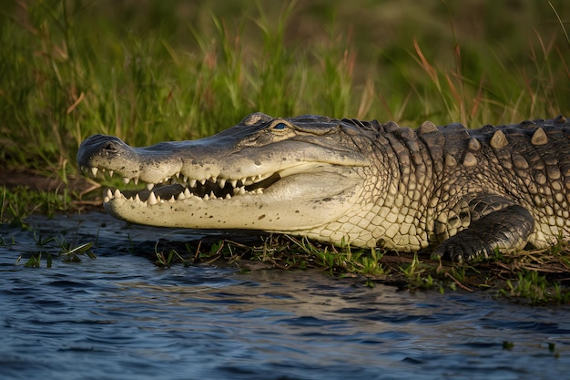 Нильский крокодил в Национальном парке Крюгера Южная Африка дикая природа