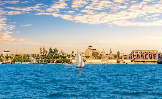 The nile and the luxor temple view upper egypt