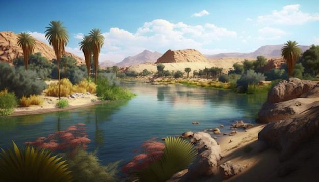 nile river of egypt illustration