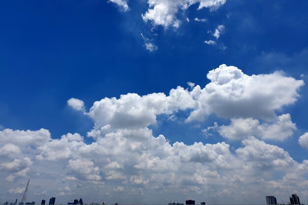 Nimbus clouds in the sky over city