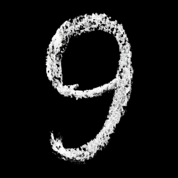 Nine Chalc numbers over black background