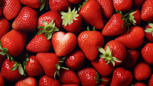 Nine strawberries arranged in a group