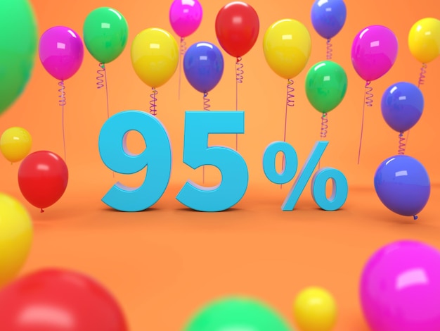 Ninety Five Percent Concept 3D Rendered Image