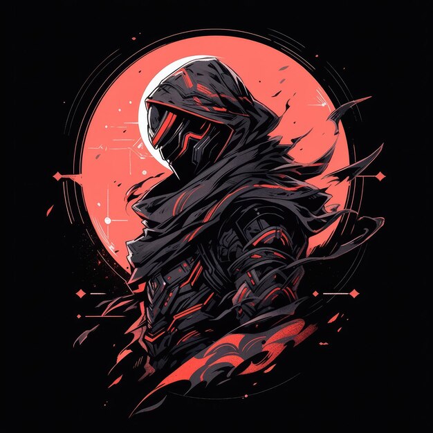 ninja design graphic for tshirt