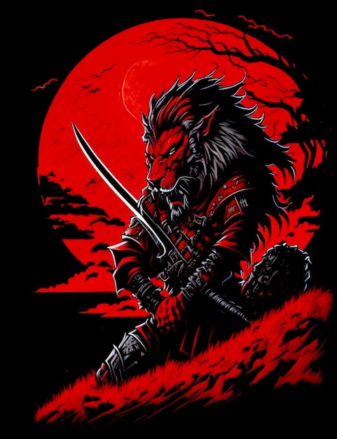 NINJA LION IMAGE ILLUSTRATIONS