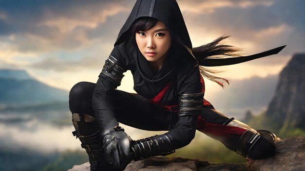 Ninja Woman Very Cute Background