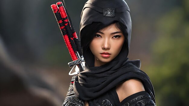 Ninja Woman Very Cute Background