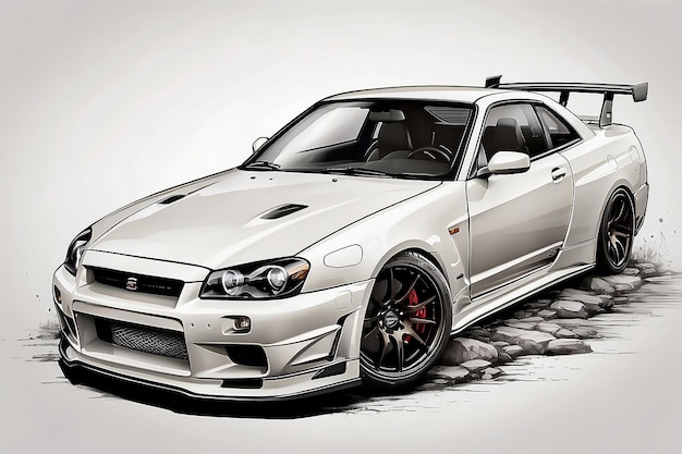 Nissan gtr34 skyline sticker background