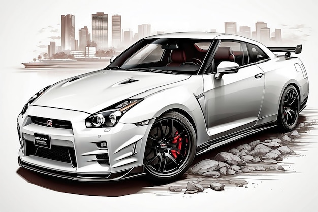 Nissan gtr35 sticker background