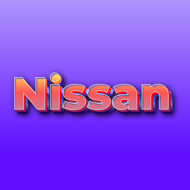 Nissan텍스트 효과 JPG 그라데이션 보라색 배경 카드 사진