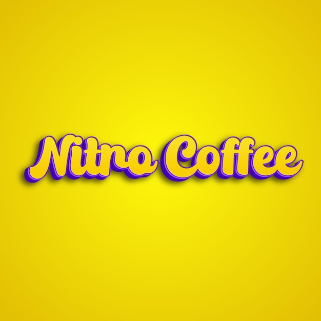 Nitrocoffee typography 3d design yellow pink white background photo jpg