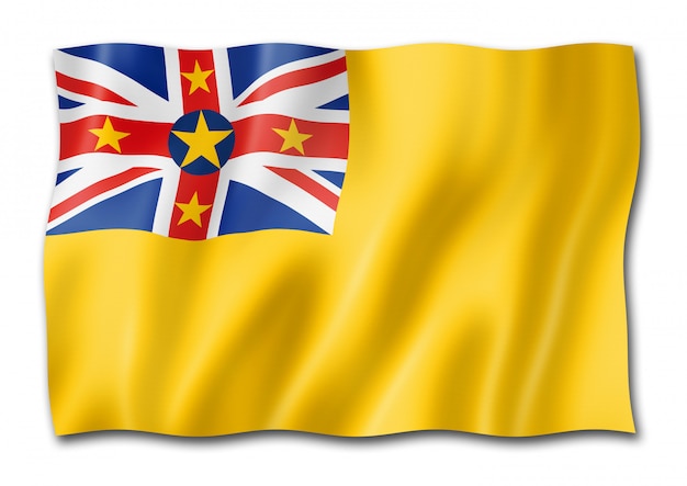 Niue flag isolated on white