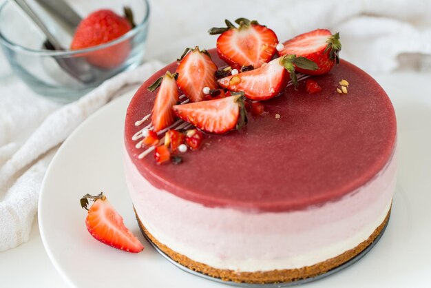 No bake strawberry cheesecake