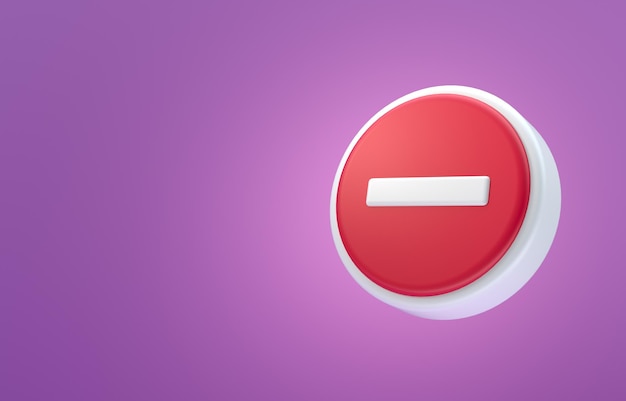 No Entry Traffic Sign 3D Illustration